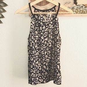 Under Skies Sleeveless Top Navy Fauna Sheer Tank